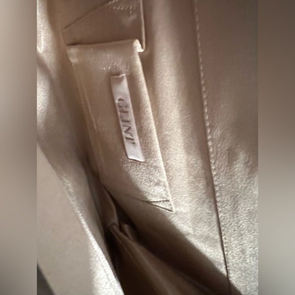 Glint Bags Antique Looking Pink Pearl Beaded Satin Shoulder Clutch